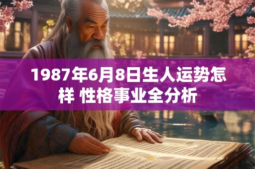 1987年6月8日生人运势怎样 性格事业全分析