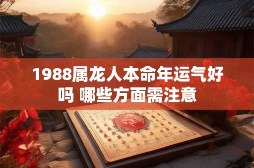 1988属龙人本命年运气好吗 哪些方面需注意
