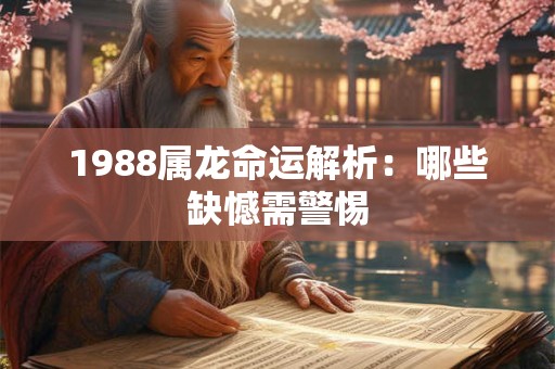 1988属龙命运解析：哪些缺憾需警惕