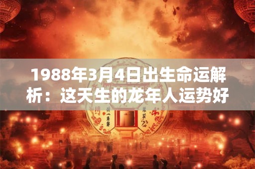 1988年3月4日出生命运解析：这天生的龙年人运势好吗