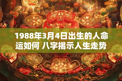 1988年3月4日出生的人命运如何 八字揭示人生走势