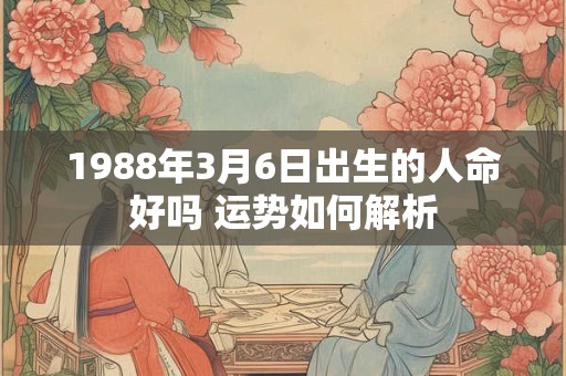 1988年3月6日出生的人命好吗 运势如何解析