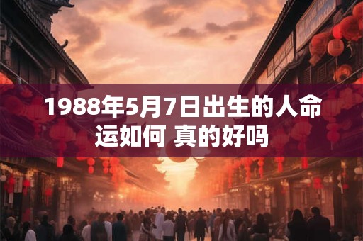 1988年5月7日出生的人命运如何 真的好吗
