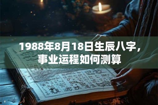 1988年8月18日生辰八字，事业运程如何测算
