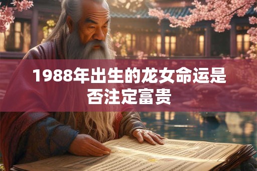 1988年出生的龙女命运是否注定富贵