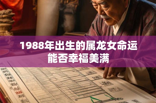 1988年出生的属龙女命运能否幸福美满