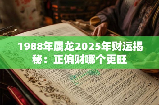 1988年属龙2025年财运揭秘：正偏财哪个更旺