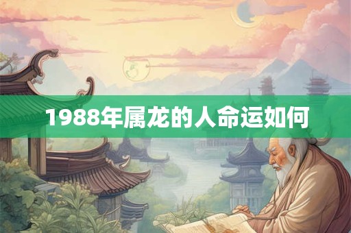 1988年属龙的人命运如何