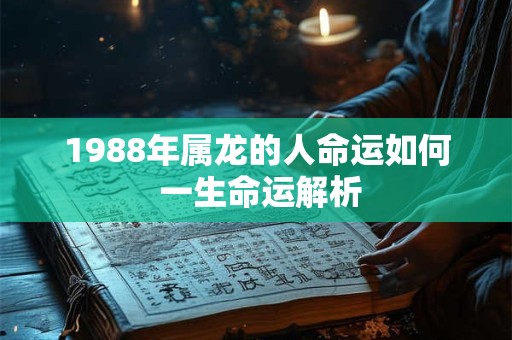 1988年属龙的人命运如何 一生命运解析