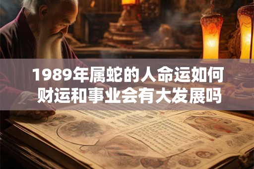 1989年属蛇的人命运如何 财运和事业会有大发展吗