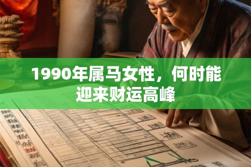 1990年属马女性，何时能迎来财运高峰