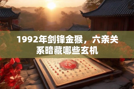 1992年剑锋金猴，六亲关系暗藏哪些玄机