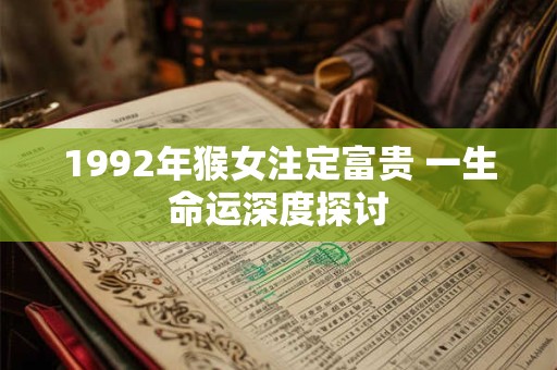 1992年猴女注定富贵 一生命运深度探讨