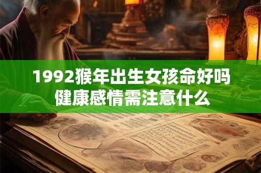 1992猴年出生女孩命好吗 健康感情需注意什么