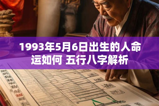 1993年5月6日出生的人命运如何 五行八字解析