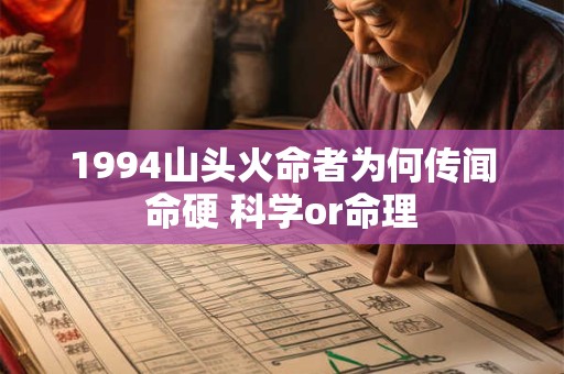 1994山头火命者为何传闻命硬 科学or命理