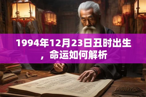 1994年12月23日丑时出生，命运如何解析