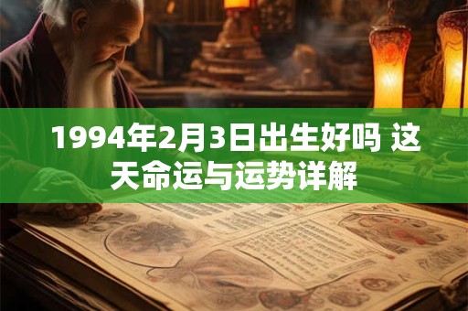 1994年2月3日出生好吗 这天命运与运势详解