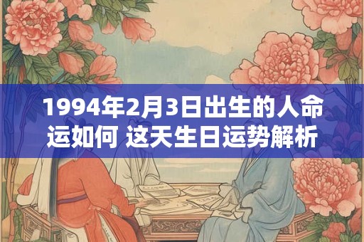 1994年2月3日出生的人命运如何 这天生日运势解析