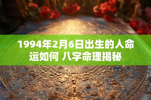 1994年2月6日出生的人命运如何 八字命理揭秘