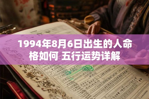 1994年8月6日出生的人命格如何 五行运势详解