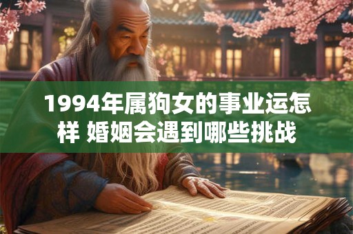 1994年属狗女的事业运怎样 婚姻会遇到哪些挑战