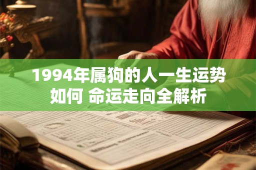 1994年属狗的人一生运势如何 命运走向全解析