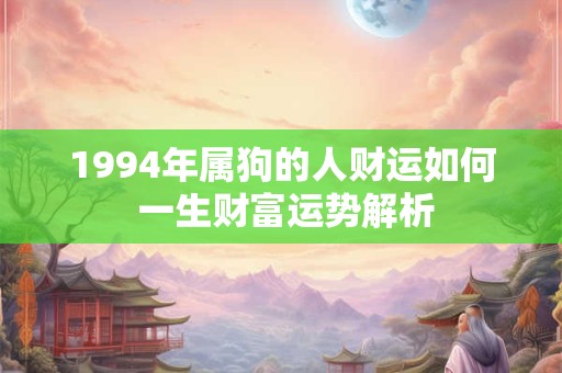 1994年属狗的人财运如何 一生财富运势解析