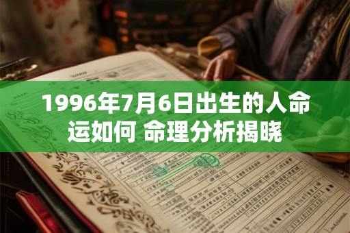 1996年7月6日出生的人命运如何 命理分析揭晓