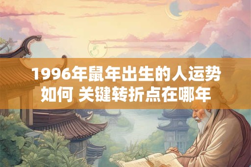1996年鼠年出生的人运势如何 关键转折点在哪年