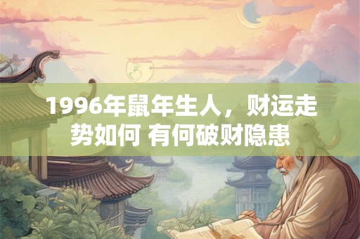 1996年鼠年生人，财运走势如何 有何破财隐患