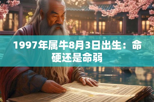 1997年属牛8月3日出生：命硬还是命弱