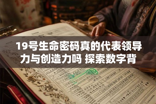 19号生命密码真的代表领导力与创造力吗 探索数字背后的秘密