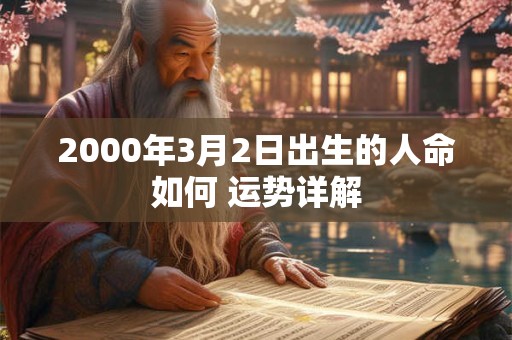 2000年5月4日出生的人命如何 揭示命运玄机