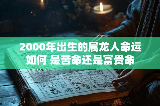 2000年出生的属龙人命运如何 是苦命还是富贵命
