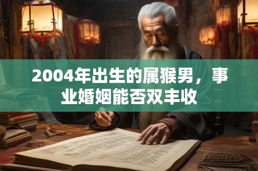 2004年出生的属猴男，事业婚姻能否双丰收