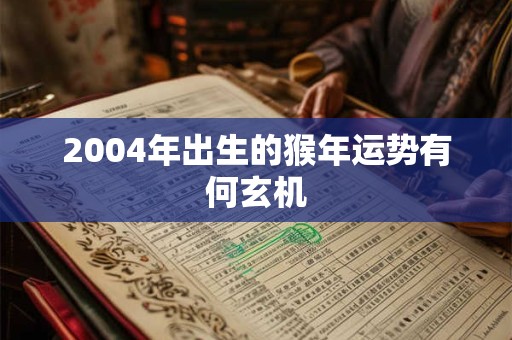 2004年出生的猴年运势有何玄机