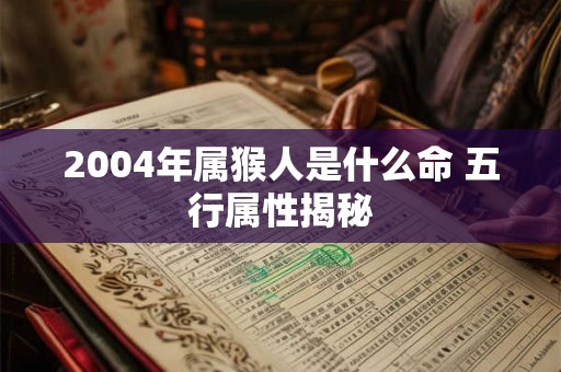 2004年属猴人是什么命 五行属性揭秘