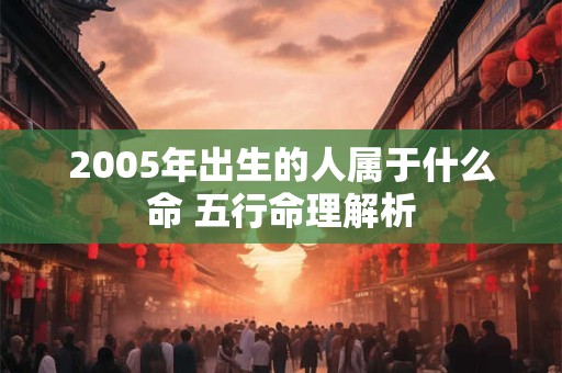 2005年出生的人属于什么命 五行命理解析