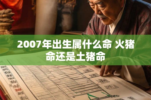 2007年出生属什么命 火猪命还是土猪命