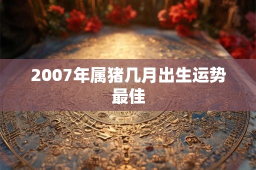 2007年属猪几月出生运势最佳