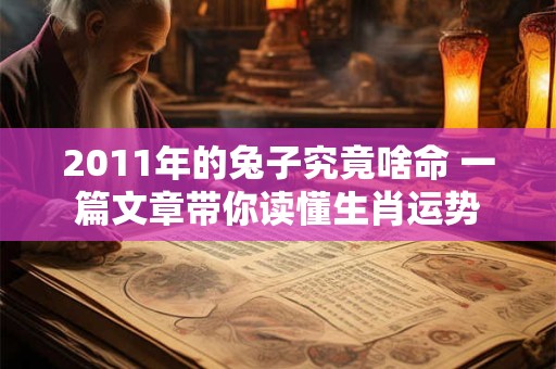 2011年的兔子究竟啥命 一篇文章带你读懂生肖运势