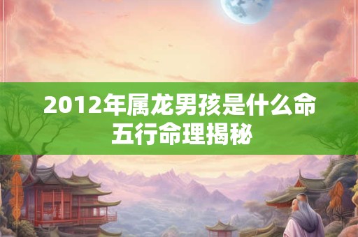 2012年属龙男孩是什么命 五行命理揭秘
