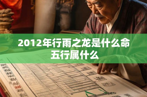 2012年行雨之龙是什么命 五行属什么