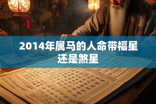 2014年属马的人命带福星还是煞星