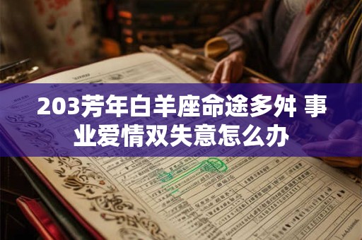 203芳年白羊座命途多舛 事业爱情双失意怎么办
