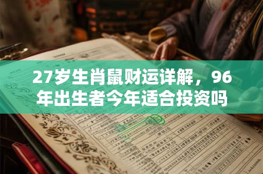 27岁生肖鼠财运详解，96年出生者今年适合投资吗