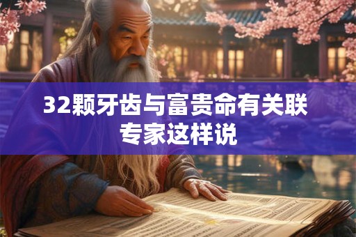 32颗牙齿与富贵命有关联 专家这样说