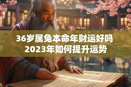 36岁属兔本命年财运好吗 2023年如何提升运势