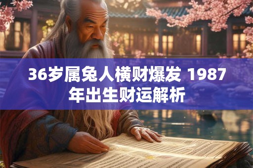 36岁属兔人横财爆发 1987年出生财运解析